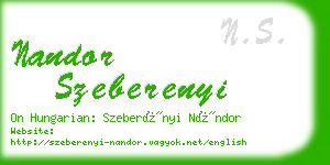 nandor szeberenyi business card